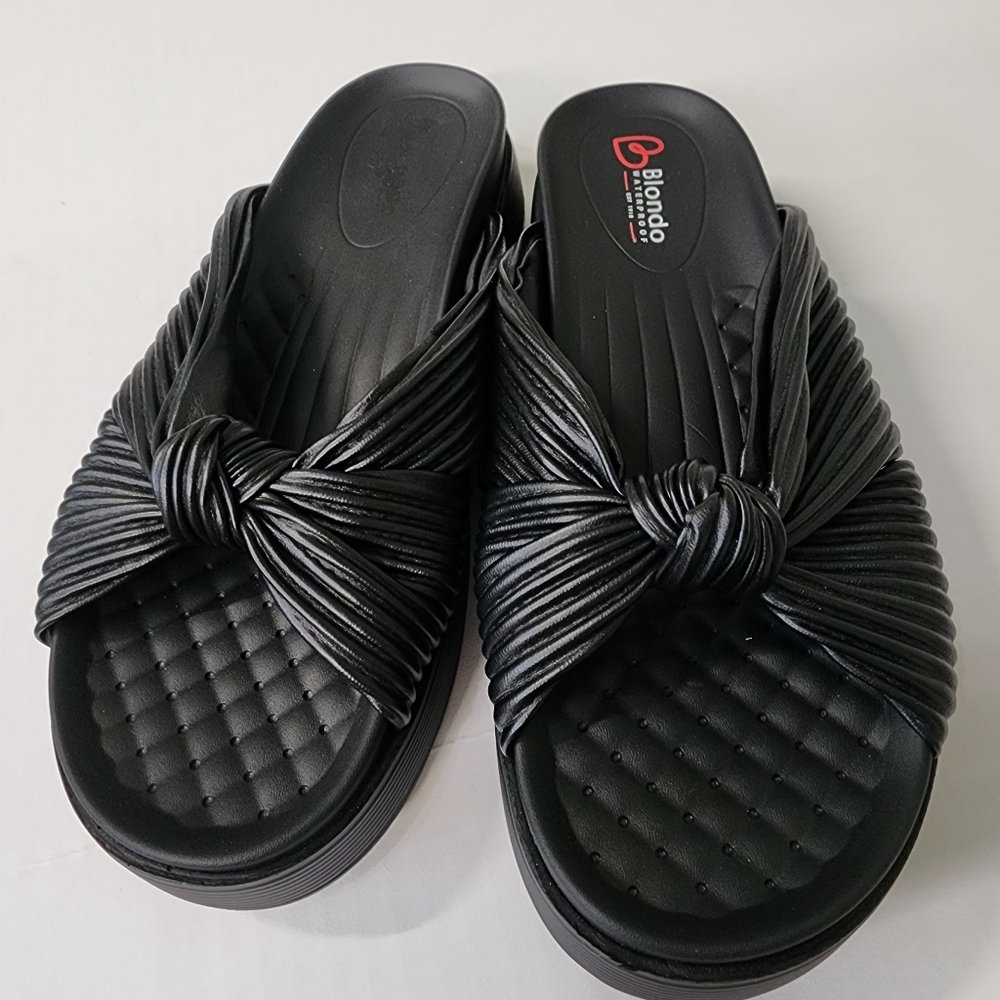 Blondo Carina Black Knotted Women Sandals Size 8.5M New Without Tag - Picture 3 of 10